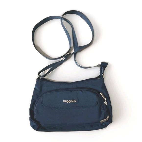 New Baggallini Original Everyday Bag Phone Pocket 8 card slots Pacific Blue - Picture 1 of 4